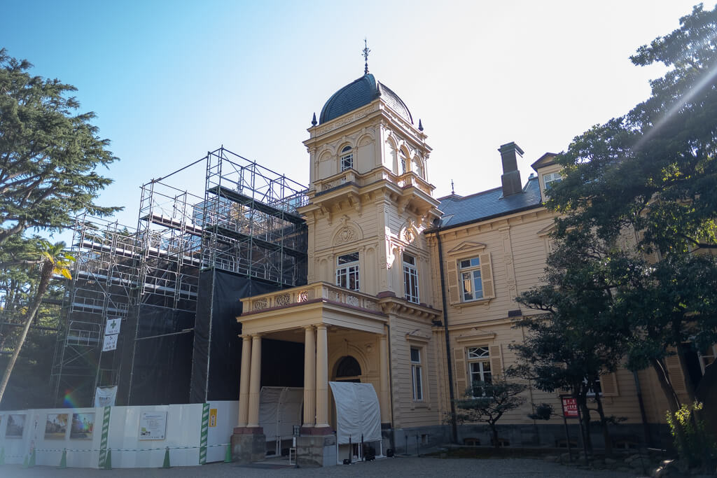 工事中の旧岩崎邸洋館