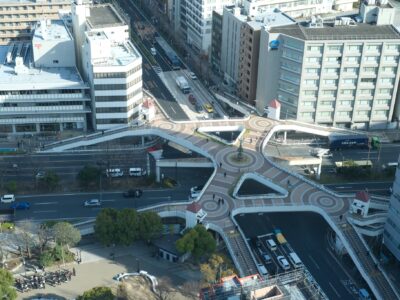 川崎市のスカイデッキからの眺め