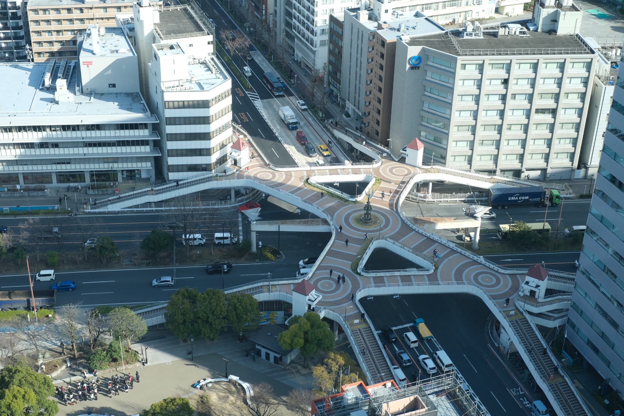 川崎市のスカイデッキからの眺め